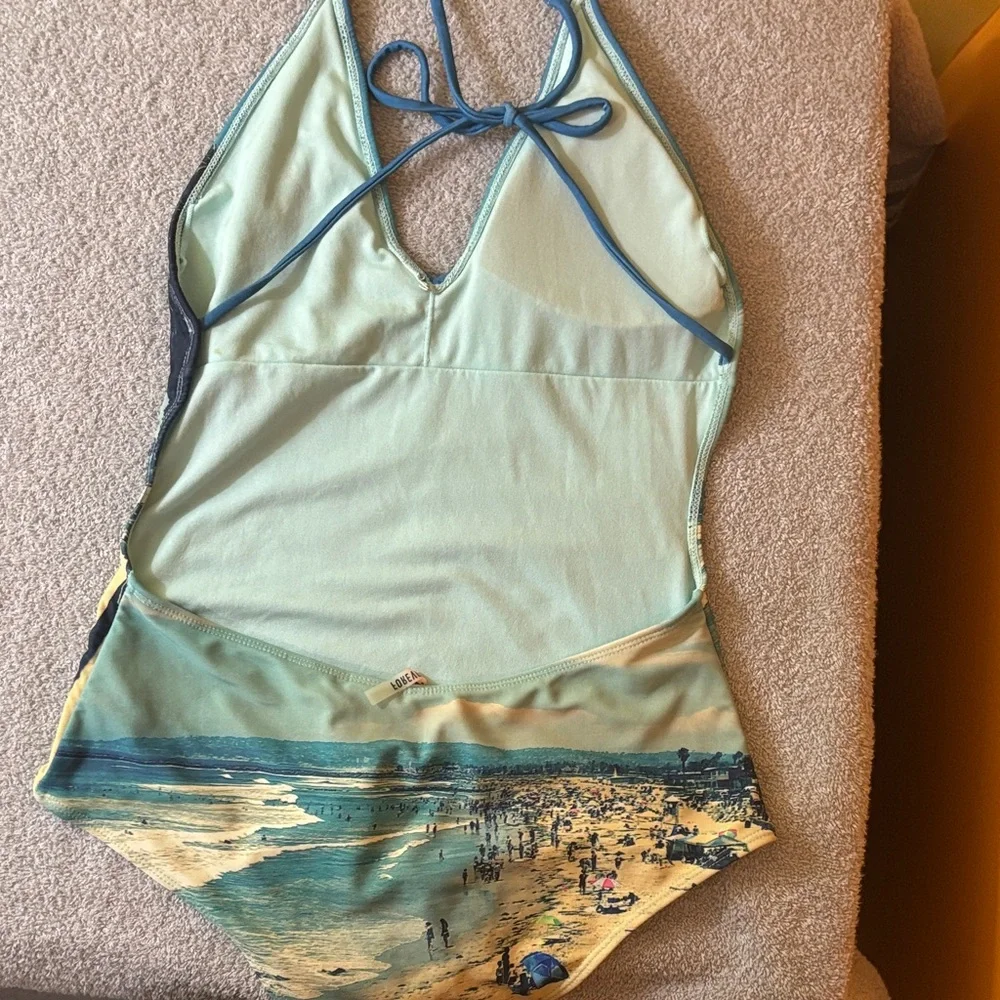 Forever 21 Ocean Print Halter Swimsuit - Picture 2 of 2